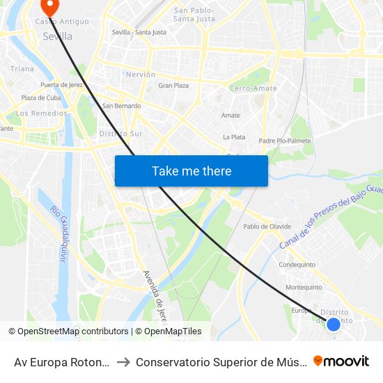 Av Europa Rotonda to Conservatorio Superior de Música map