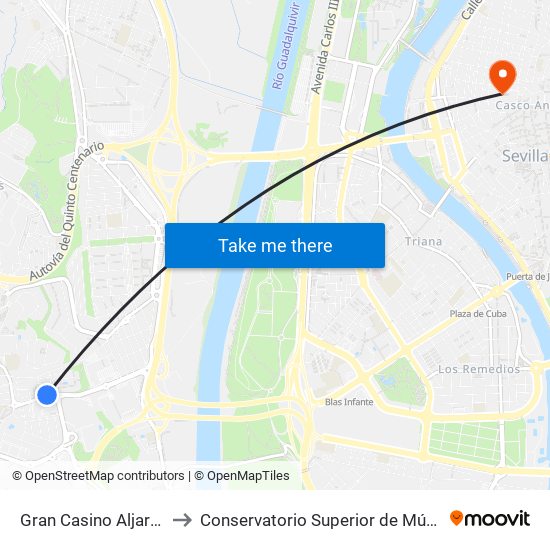 Gran Casino Aljarafe to Conservatorio Superior de Música map