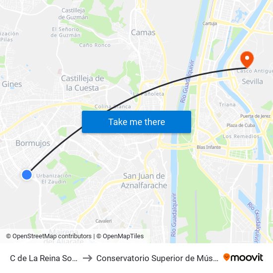 C de La Reina Sofía to Conservatorio Superior de Música map
