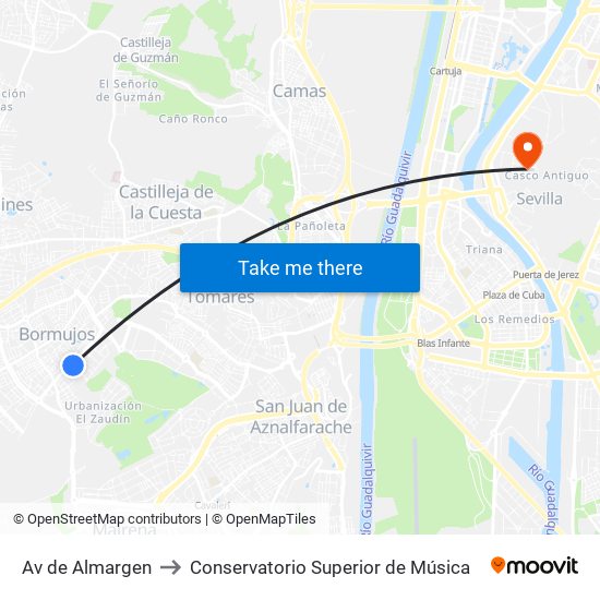 Av de Almargen to Conservatorio Superior de Música map
