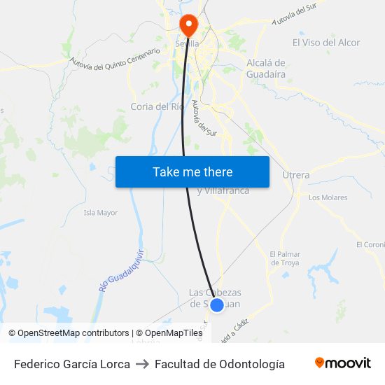 Federico García Lorca to Facultad de Odontología map