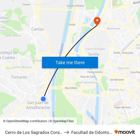 Cerro de Los Sagrados Corazones to Facultad de Odontología map