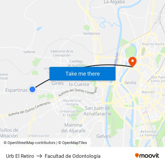 Urb El Retiro to Facultad de Odontología map