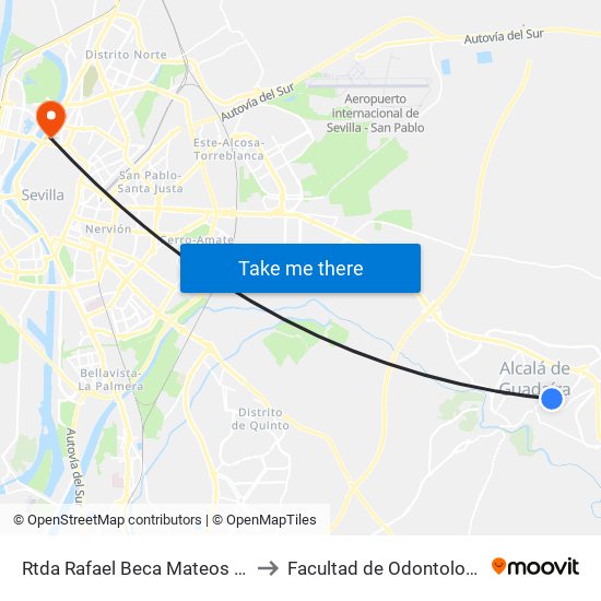 Rtda Rafael Beca Mateos (V) to Facultad de Odontología map