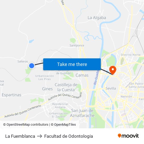 La Fuemblanca to Facultad de Odontología map