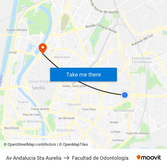 Av Andalucia Sta Aurelia to Facultad de Odontología map