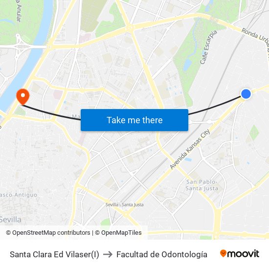 Santa Clara Ed Vilaser(I) to Facultad de Odontología map
