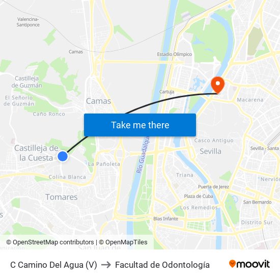 C Camino Del Agua (V) to Facultad de Odontología map