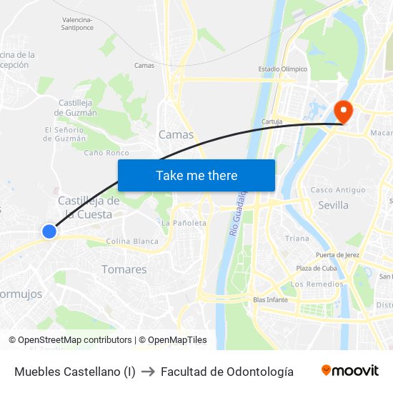 Muebles Castellano (I) to Facultad de Odontología map