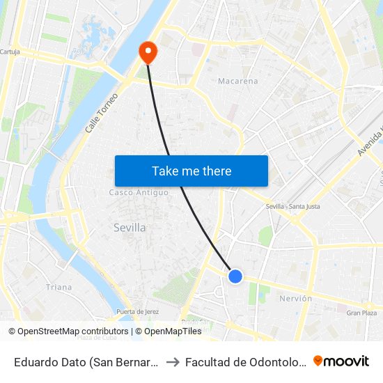 Eduardo Dato (San Bernardo) to Facultad de Odontología map