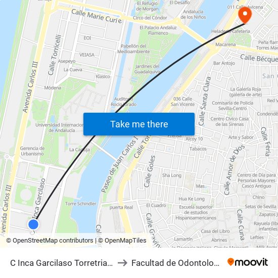 C Inca Garcilaso Torretriana to Facultad de Odontología map