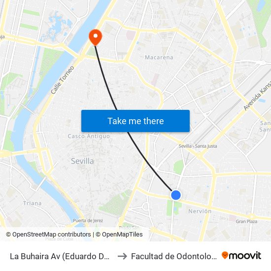 La Buhaira  Av (Eduardo Dato) to Facultad de Odontología map