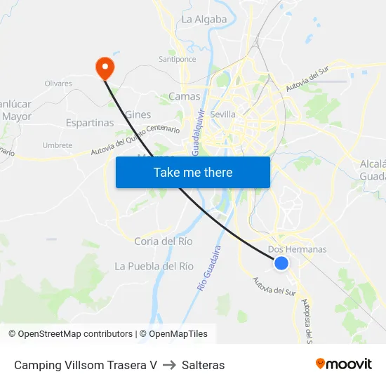 Camping Villsom Trasera V to Salteras map