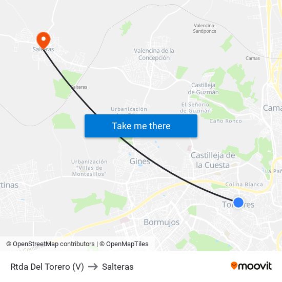 Rtda Del Torero (V) to Salteras map