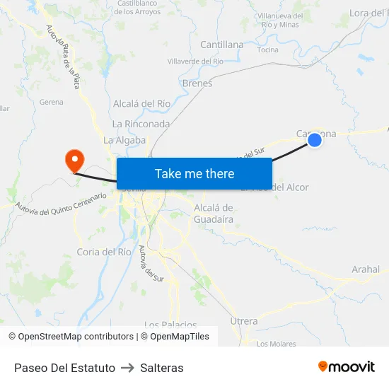 Paseo Del Estatuto to Salteras map
