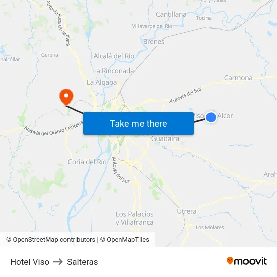 Hotel Viso to Salteras map