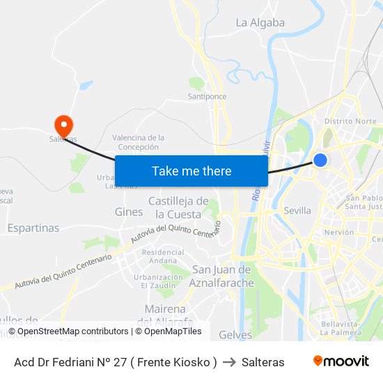 Acd Dr Fedriani Nº 27 ( Frente Kiosko ) to Salteras map