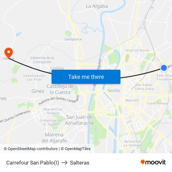 Carrefour San Pablo(I) to Salteras map