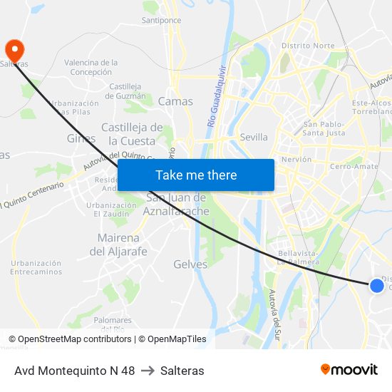 Avd Montequinto N 48 to Salteras map