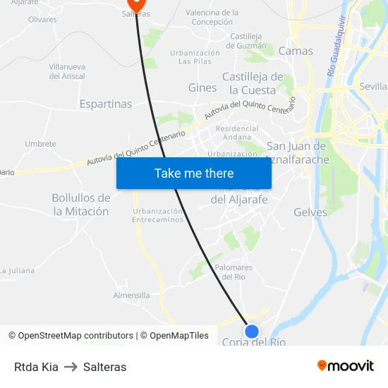 Rtda Kia to Salteras map