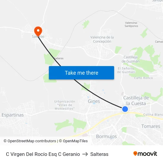 C Virgen Del Rocío Esq C Geranio to Salteras map