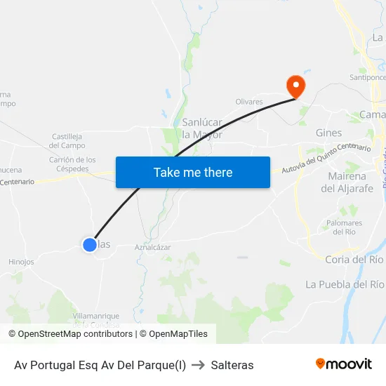 Av Portugal Esq Av Del Parque(I) to Salteras map