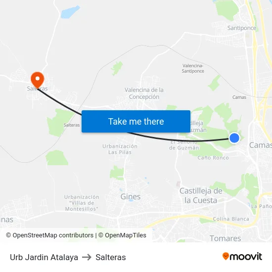 Urb Jardin Atalaya to Salteras map