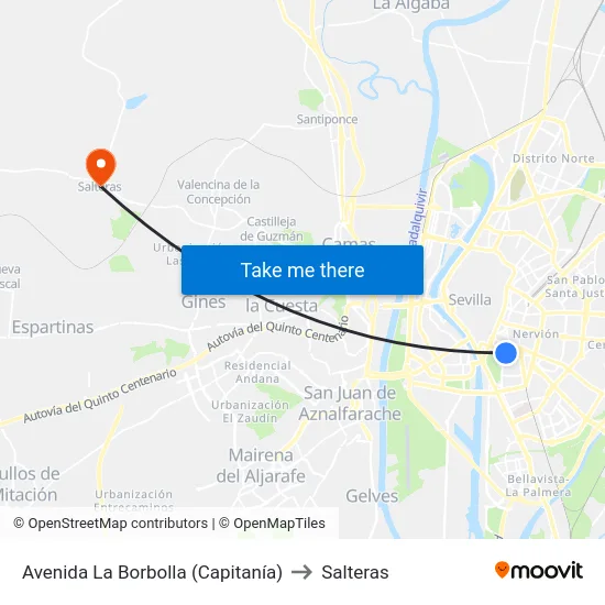 Avenida La Borbolla (Capitanía) to Salteras map