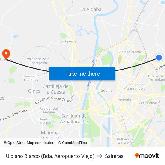 Ulpiano Blanco (Bda. Aeropuerto Viejo) to Salteras map