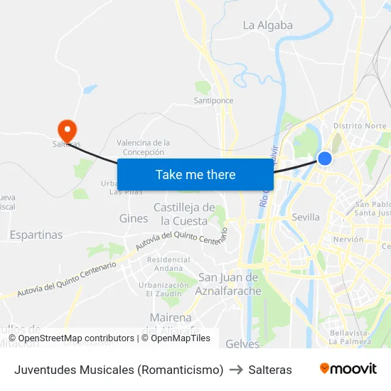 Juventudes Musicales (Romanticismo) to Salteras map