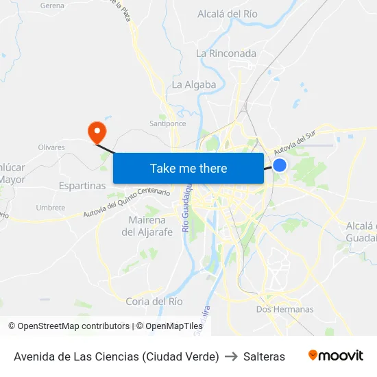 Avenida de Las Ciencias (Ciudad Verde) to Salteras map