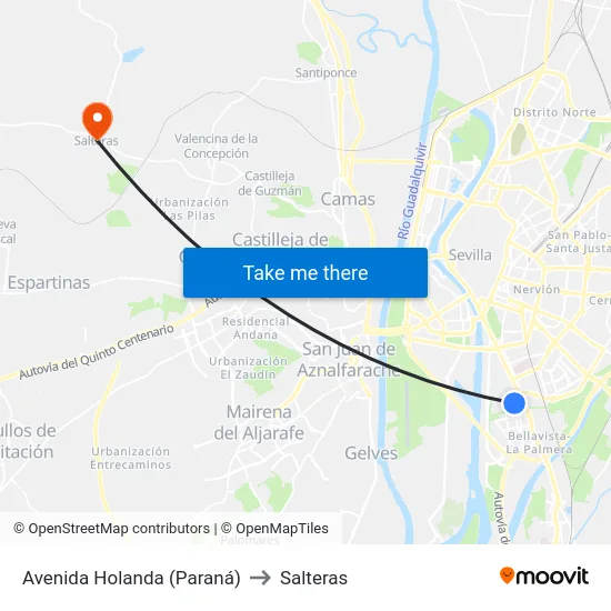 Avenida Holanda (Paraná) to Salteras map