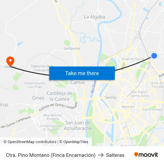 Ctra. Pino Montano (Finca Encarnación) to Salteras map