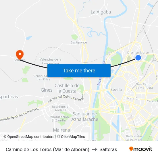 Camino de Los Toros (Mar de Alborán) to Salteras map