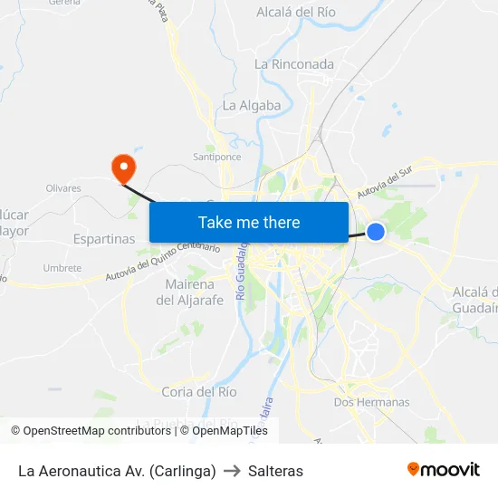 La Aeronautica  Av. (Carlinga) to Salteras map