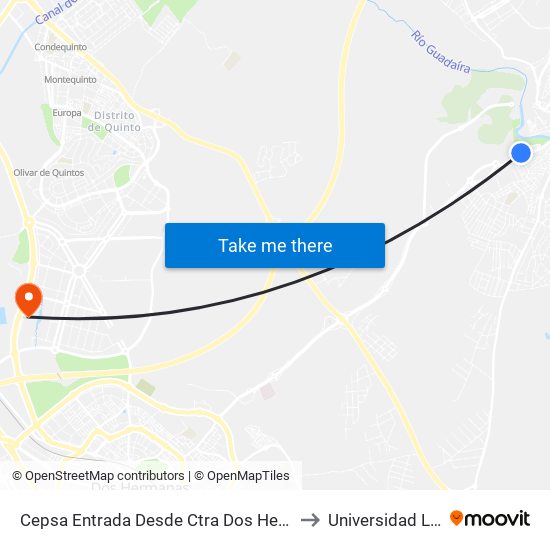 Cepsa Entrada Desde Ctra Dos Hermanas (V) to Universidad Loyola map