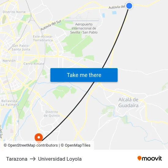 Tarazona to Universidad Loyola map