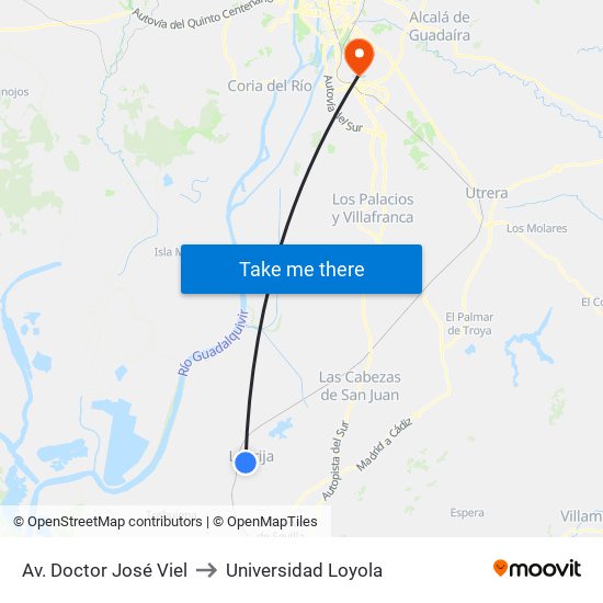 Av. Doctor José Viel to Universidad Loyola map