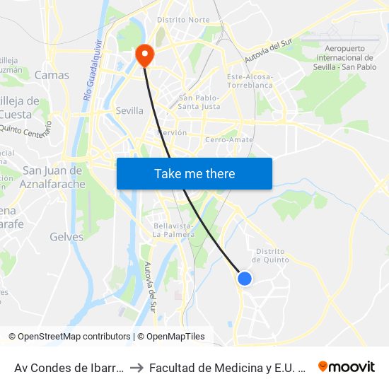 Av Condes de Ibarra Esquina C Tila to Facultad de Medicina y E.U. de Ciencias de La Salud map