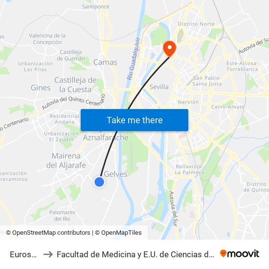 Eurosuite to Facultad de Medicina y E.U. de Ciencias de La Salud map