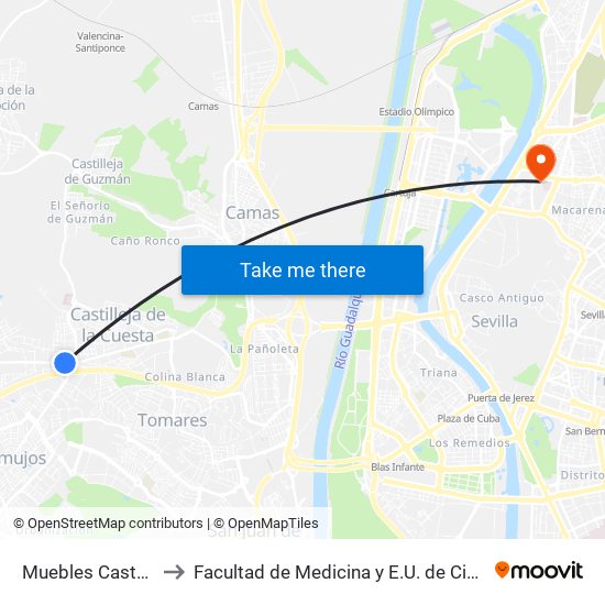 Muebles Castellano (V) to Facultad de Medicina y E.U. de Ciencias de La Salud map