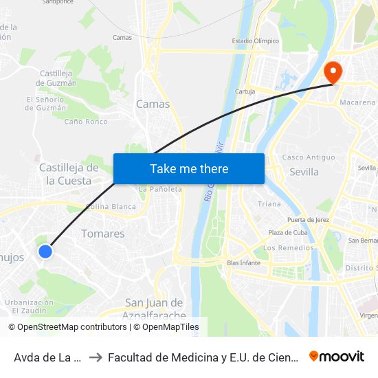 Avda de La Aurora to Facultad de Medicina y E.U. de Ciencias de La Salud map