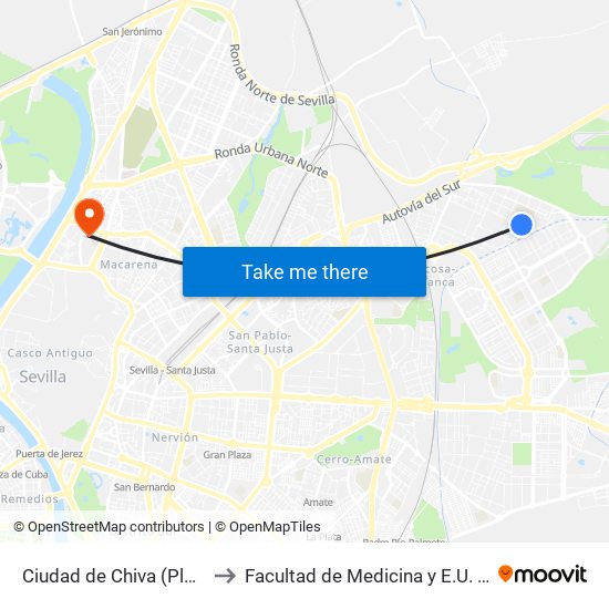 Ciudad de Chiva (Plaza Encina Del Rey) to Facultad de Medicina y E.U. de Ciencias de La Salud map