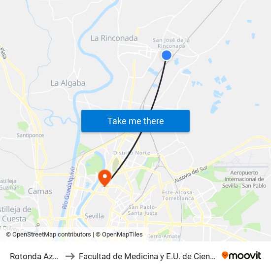 Rotonda Azucarera to Facultad de Medicina y E.U. de Ciencias de La Salud map