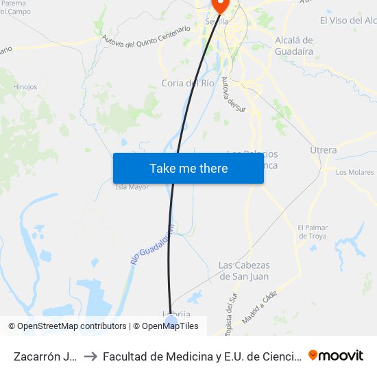 Zacarrón Jazmín to Facultad de Medicina y E.U. de Ciencias de La Salud map