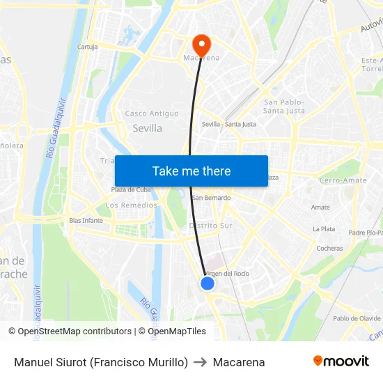 Manuel Siurot (Francisco Murillo) to Macarena map