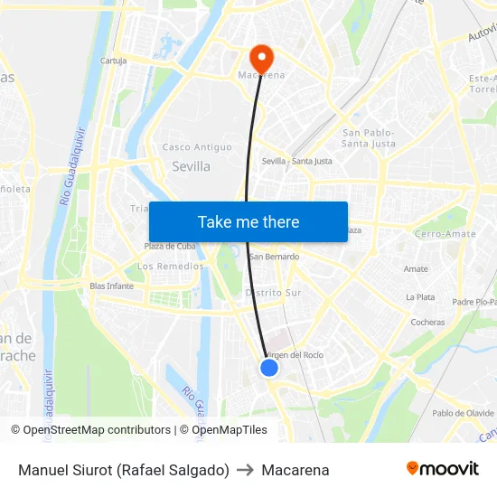 Manuel Siurot (Rafael Salgado) to Macarena map