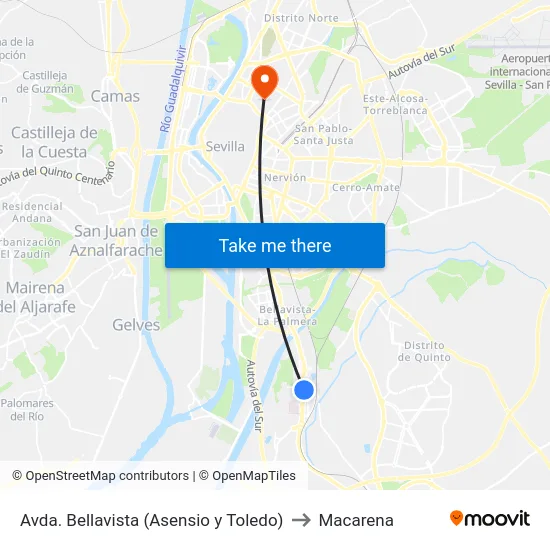 Avda. Bellavista (Asensio y Toledo) to Macarena map