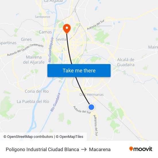 Polígono Industrial Ciudad Blanca to Macarena map