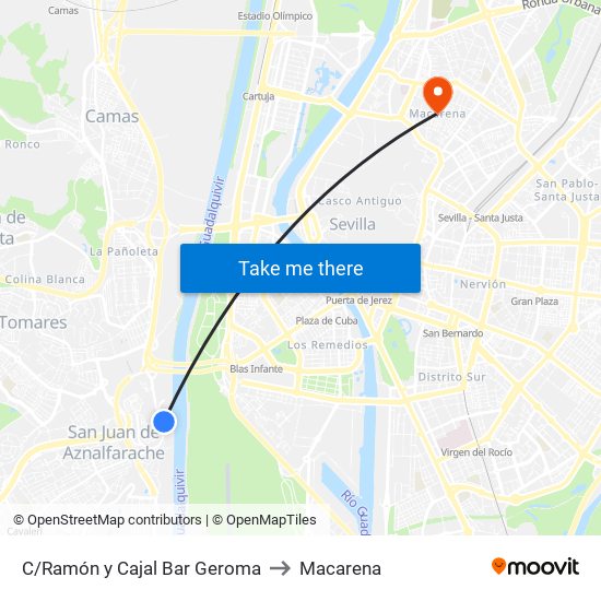C/Ramón y Cajal Bar Geroma to Macarena map